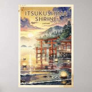Itsukushima-Schrein Japan Vintage Reise Poster