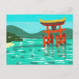 Itsukushima Shrine Postcard Feiertagspostkarte