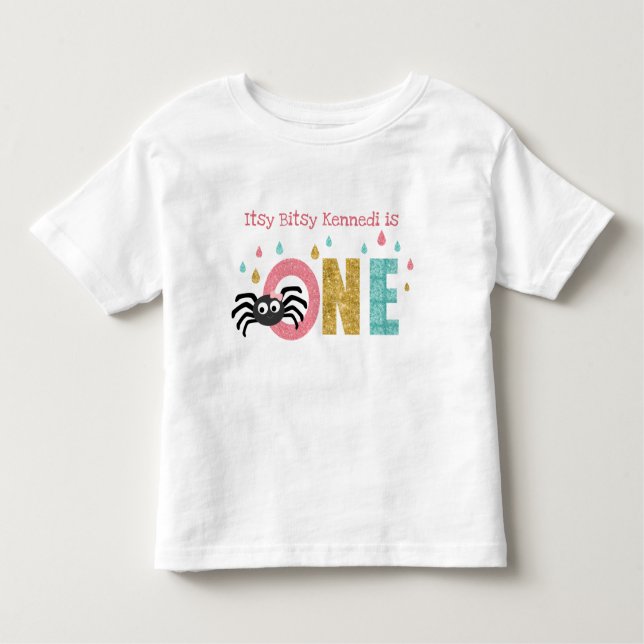 Itsy Bitsy Spider First Birthday Custom T-shirt (Vorderseite)