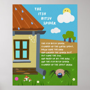 Itsy Bitsy Spider Kinderreim-Klassenzimmerposter Poster