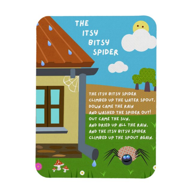 Itsy Bitsy Spider Nursery Rhyme Magnet (Vertikal)