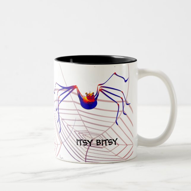 Itsy Bitsy Spinnen-Tasse Zweifarbige Tasse (Rechts)
