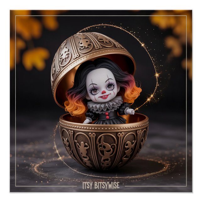 Itsy Bitsywise Enchanting Gothic Spooky Cute Clown Poster (Vorderseite)