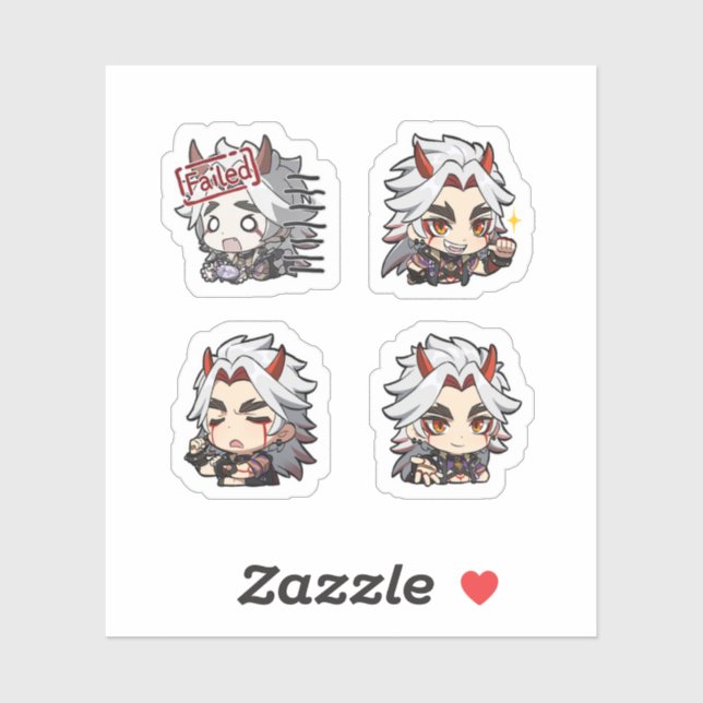 Itto Genshin Impact 4er Stickerbogen Aufkleber (Blatt)