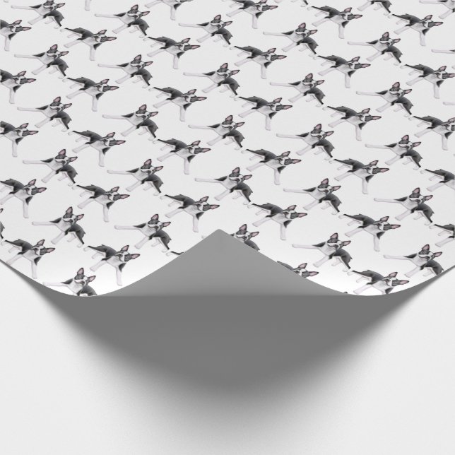 Itty Bitty Boston Terrier HundePackpapier Geschenkpapier (Ecke)