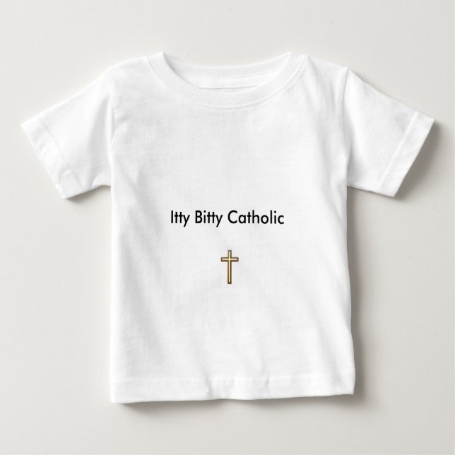 Itty Bitty Katholic, langärmeliger Bodysuit Baby T-shirt (Vorderseite)