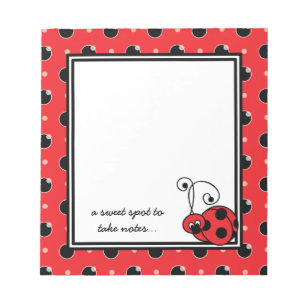 Itty Bitty Ladybug Notepad - Rot Notizblock
