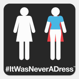 #itWarNeverADress-Aufkleber Quadratischer Aufkleber