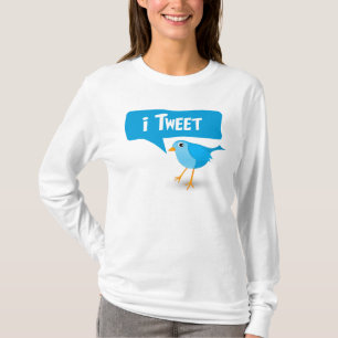 iTweet Twitter-Vogel-Damen 3/4 Hülseraglan-Spitze T-Shirt