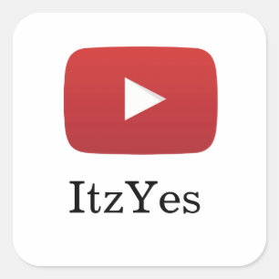 ItzYes YouTube-Aufkleber Quadratischer Aufkleber