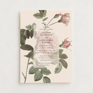 IV. botanische Rose Blumenzitat Einladung
