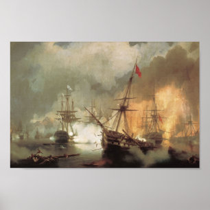 Ivan Aivazovsky - Die Schlacht von Navarino Poster