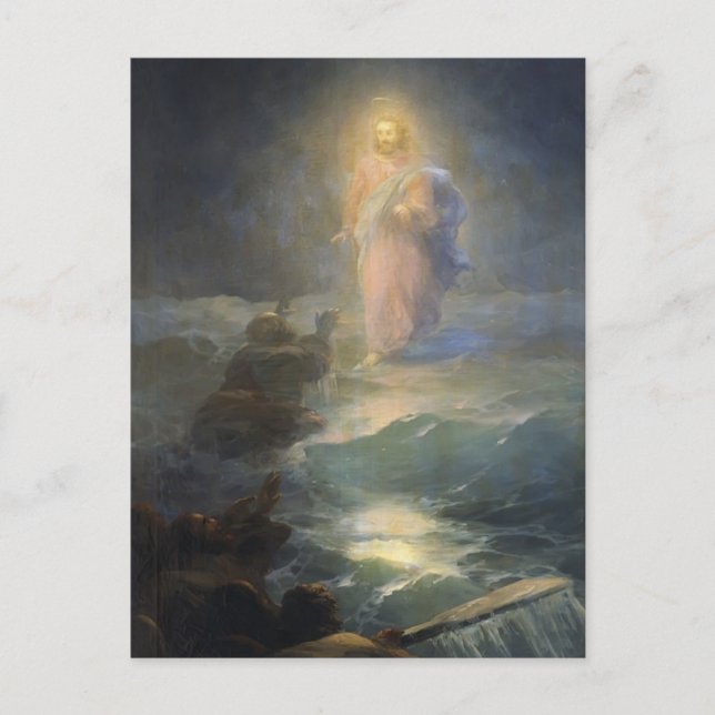 Ivan Aivazovsky - Jesus läuft auf dem Wasser Postkarte (Vorderseite)