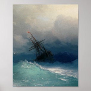 Ivan Aivazovsky - Schiff am Sturmsee Poster