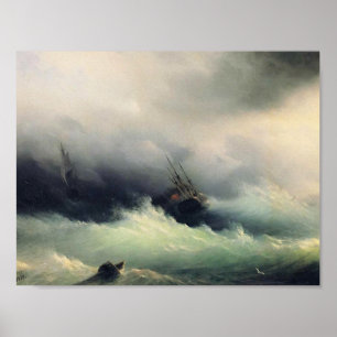Ivan Aivazovsky - Schiffe im Sturm Poster