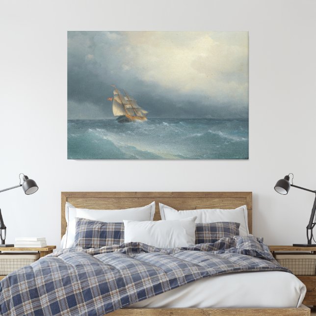 Ivan Konstantinovich Aivazovsky - The Lifting Stor Leinwanddruck (Insitu (Schlafzimmer))