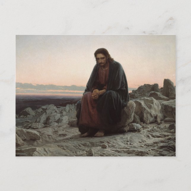 Ivan Kramskoy - Christus in der Wildnis - Schöne K Postkarte (Vorderseite)