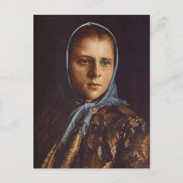 Ivan Kramskoy - Russisches Mädchen in einem blauen Postkarte (Vorderseite)