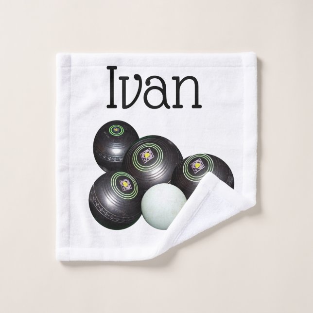 Ivan Name mit Rasenschalen Design, Handtuch Waschlappen (Waschlappen)