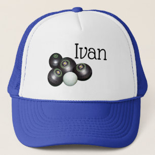 Ivan Name with Lawn Bowls Design, Truckers Hat Truckerkappe