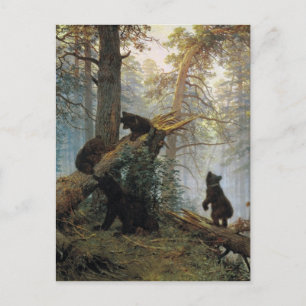 Ivan Shishkin Morgens in einem Kiefernwald Postkarte