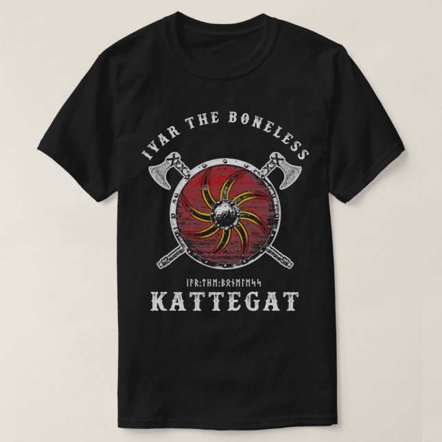 Ivar, der unbelebte Kattegat-Wikingschild T-Shirt (Design vorne)