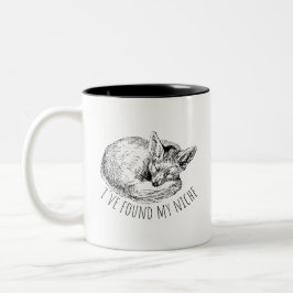 I've Found My Niche Cozy Napping Fox Zweifarbige Tasse