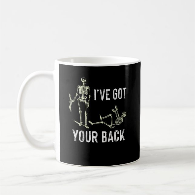 I've Got Your Back Halloween Skeleton Skull Kaffeetasse (Links)