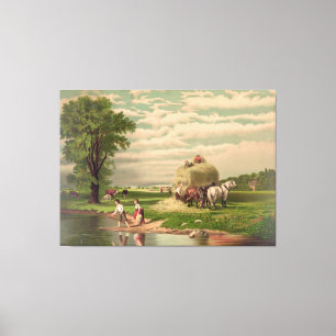 Ives "American Hay Harvest" Canvas Print Leinwanddruck