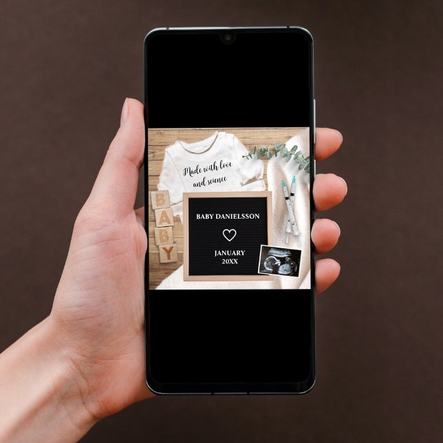 IVF aus Liebe und Wissenschaft - Sonogramm-Prägana Ankündigung (ivf photo pregnancy announcement digital pregnancy reveal made with love and science sonogram )