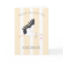 IVF Baby Stork Special Delivery Grußkarte