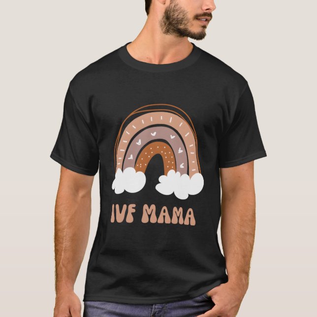 Ivf Mamas Mutterschaft Fruchtbarkeit Peach Boho Ra T-Shirt (Vorderseite)