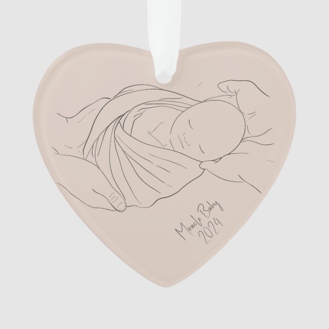 IVF Miracle Baby Simple Boho Tan Ornament (Vorderseite)