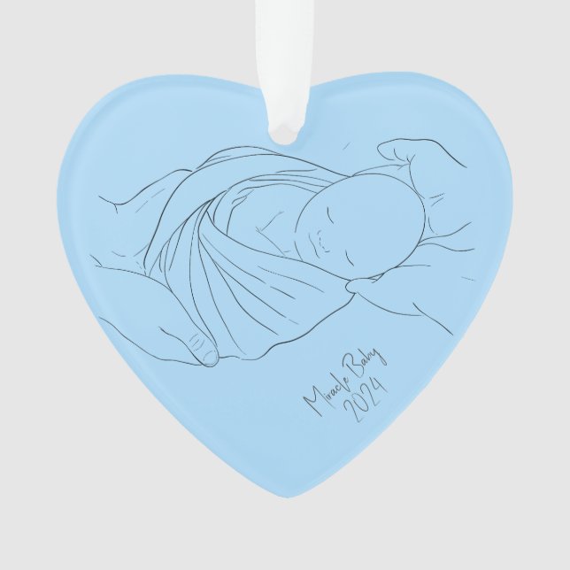 IVF Miracle Baby Simple Boy Blue Ornament (Vorderseite)