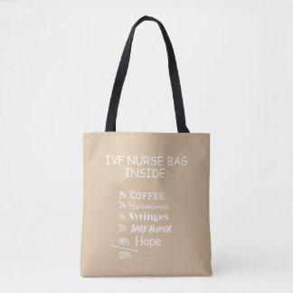 IVF Nurse Fertility Worrier Funny Tote Bag