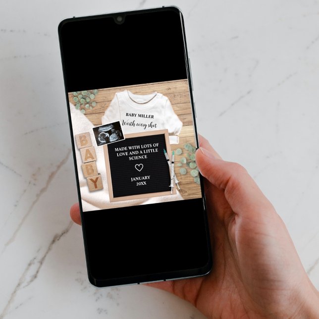 IVF Worth Every Shot Ultasound Sonogram Preganancy Ankündigung (ivf photo pregnancy announcement digital pregnancy reveal worth every shot made with love and scienc)