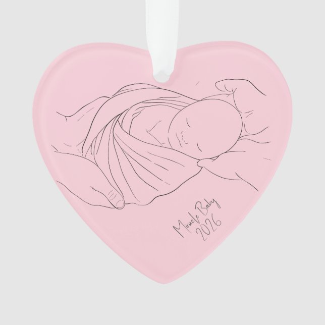 IVF-Wunderbaby-Mädchen Rosa Ornament – Regenbogenb (Vorderseite)
