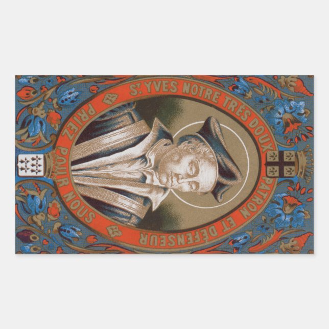 Ivo of Kermartin (M 005) Rechteckiger Aufkleber (Vorderseite)