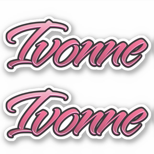 Ivonne faded pink Aufkleber Sticker Stickerset (Vorderseite)
