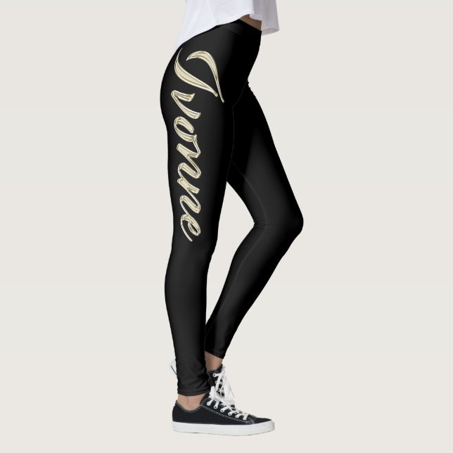Ivonne white gold Handwriting Hose Leggings (Rechts)