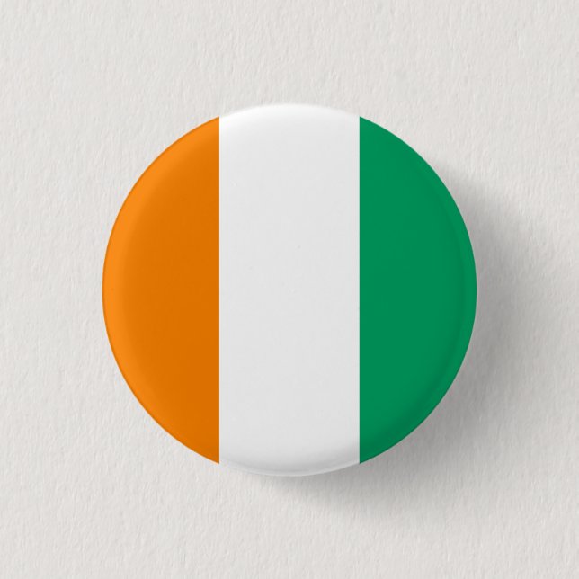 ivorische Flagge, Flagge von Côte d'Ivoire Button (Vorderseite)