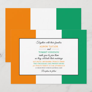 ivorische Flagge, Flagge von Côte d'Ivoire Hochzei Einladung