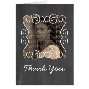 Ivorische Wirbel Chalkboard Foto Danke Karte