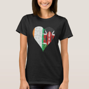 Ivorisches kenianisches Flaggenherz T-Shirt