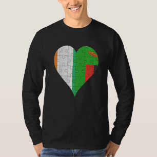 ivorisches sambisches Flaggenherz T-Shirt