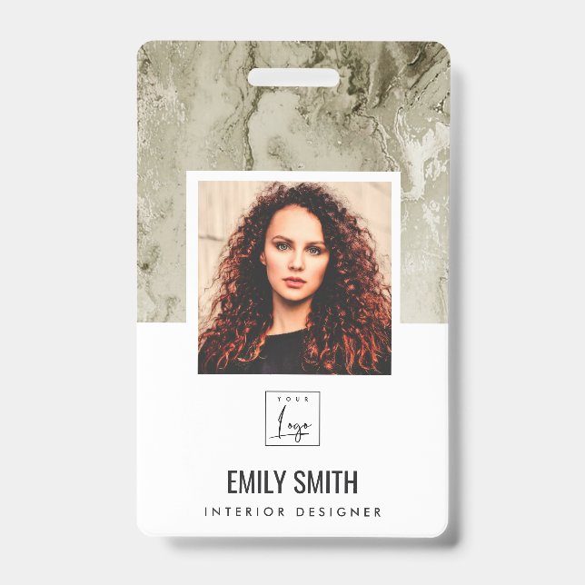 IVORN VON WEISSER GRÜNEN BESCHÄFTIGUNG FOTO BAR-CO AUSWEIS (Vorderseite)