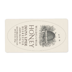 Ivory 16oz Queenline Honey Label Vintag Skep V3