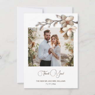 Ivory 3D Magnolia Flower Dankeskarte