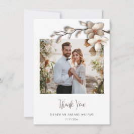 Ivory 3D Magnolia Flower Dankeskarte