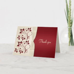 Ivory and Claret Thank You Card Dankeskarte